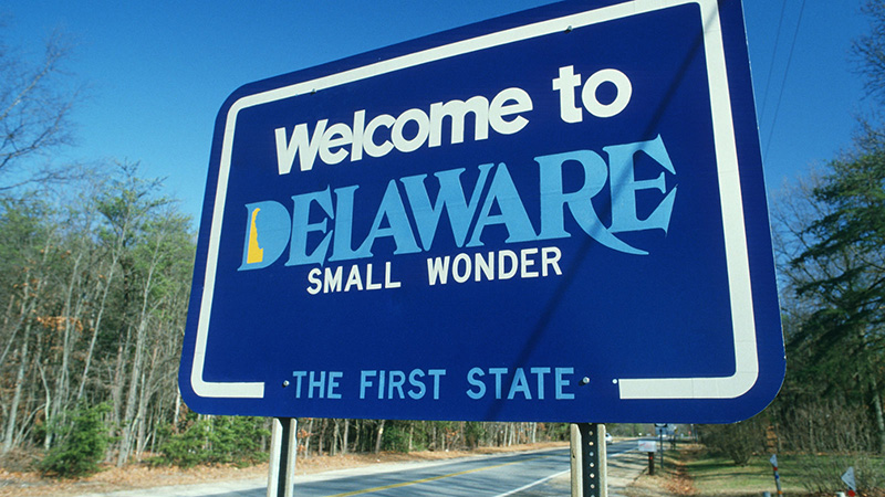 Welcome to Delaware sign 