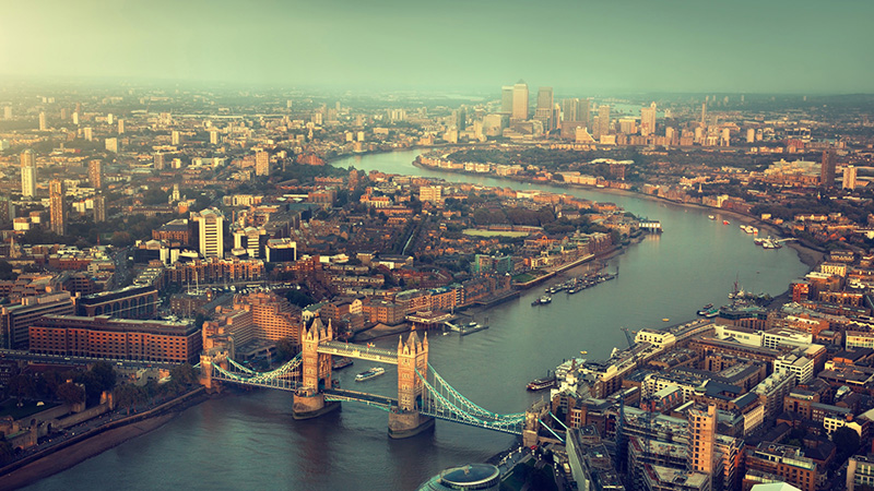 Aerial view of London 